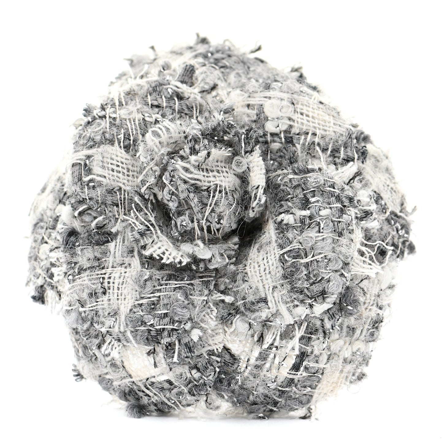 Tweed Camellia Pin Brooch Grey