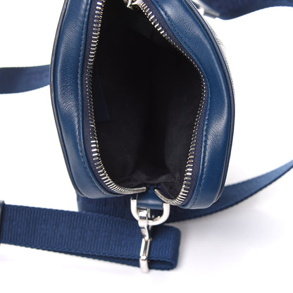 Christian Dior Calfskin Oblique Galaxy Perforated World Tour Messenger Pouch Blue White 4 of 10