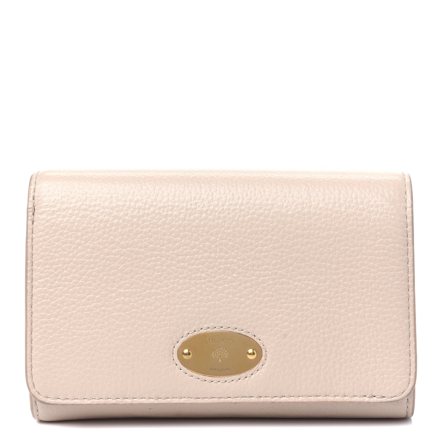 Mulberry Small Classic Grain Medium Plaque French Purse Wallet Rosewater 1 of 17