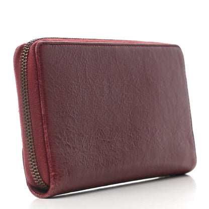 Balenciaga Agneau Classic Hardware Continental Zip Around Wallet Rouge Cerise 3 of 6