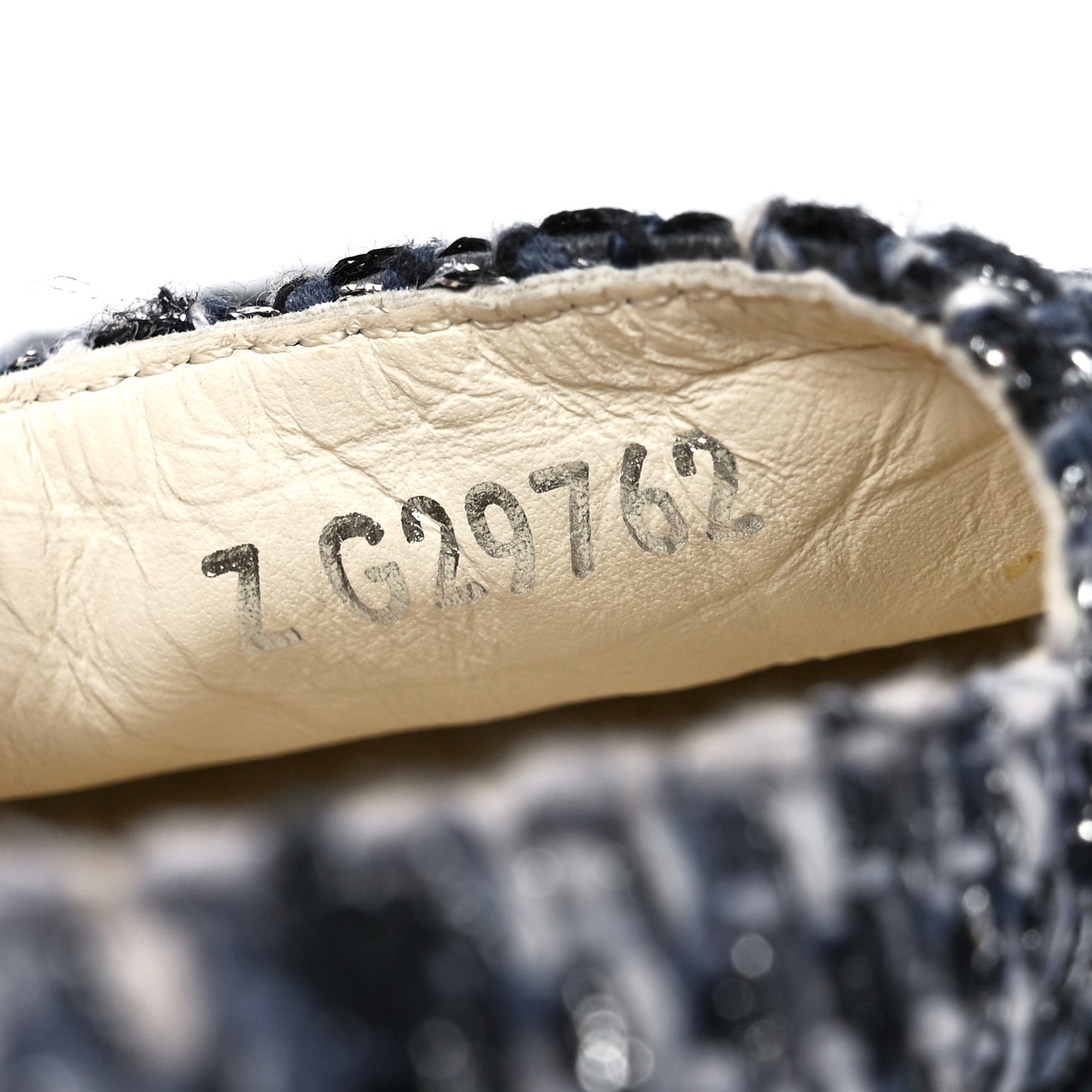 Metallic Tweed Lambskin CC Espadrilles 37 Blue Black Silver
