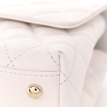 Chanel Caviar Quilted Mini Coco Handle Flap White 11 of 12