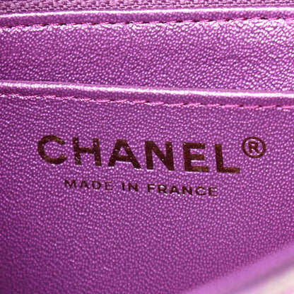 Chanel Iridescent Lambskin Quilted Mini Rectangular Flap Purple 5 of 8