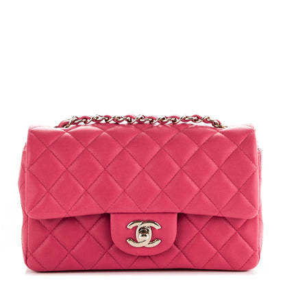 Chanel Lambskin Quilted Mini Rectangular Flap Fuchsia 1 of 8