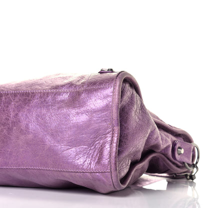 Balenciaga Agneau Classic Hardware City Metallic Purple 10 of 10