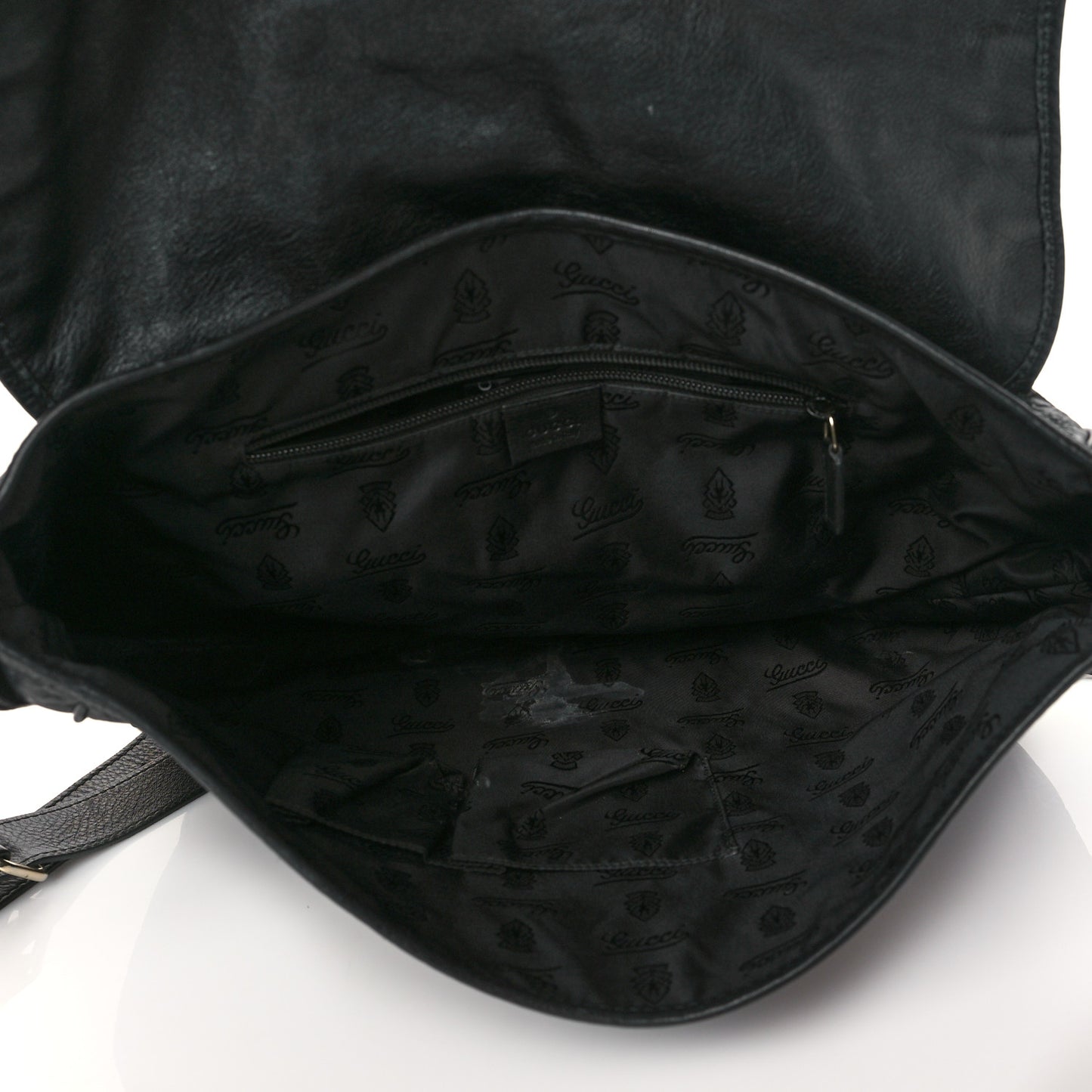 Guccissima Medium Flap Messenger Bag Black