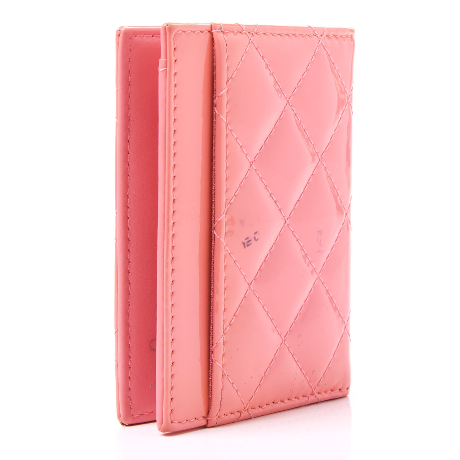 Chanel Patent Quilted Card Holder Wallet Light Pink 2 of 11