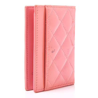 Chanel Patent Quilted Card Holder Wallet Light Pink 2 of 11