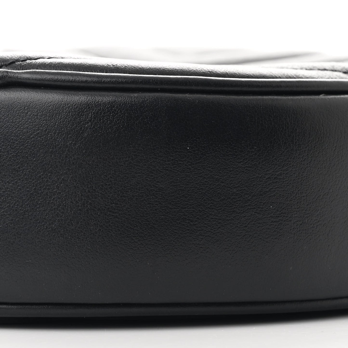 Calfskin Matelasse Chevron Round Vinyle Camera Bag Black