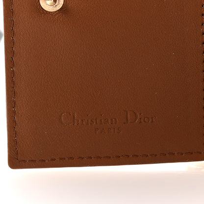 Christian Dior Lambskin Cannage Lady Dior Bloom Card Holder Brown 6 of 7