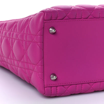 Christian Dior Lambskin Cannage Medium Lady Dior Fuchsia 9 of 11