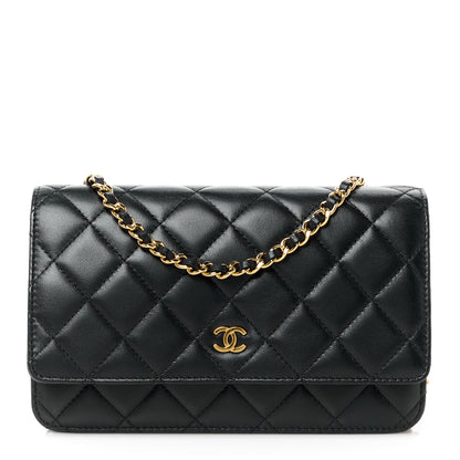 Chanel Lambskin Quilted Wallet On Chain WOC Black 1 of 13
