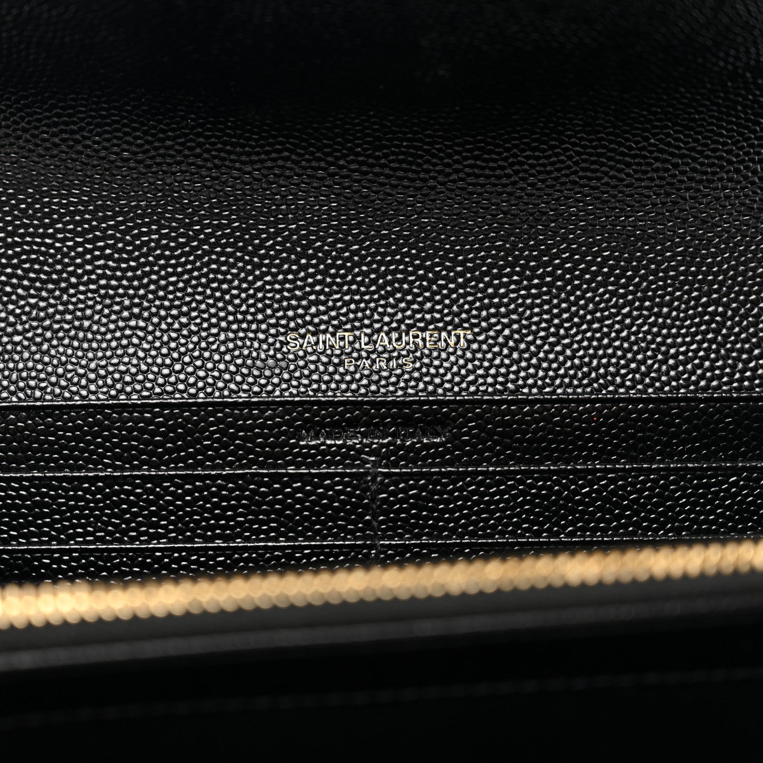 Saint Laurent Grain De Poudre Matelasse Chevron Monogram Flap Wallet Black 6 of 8