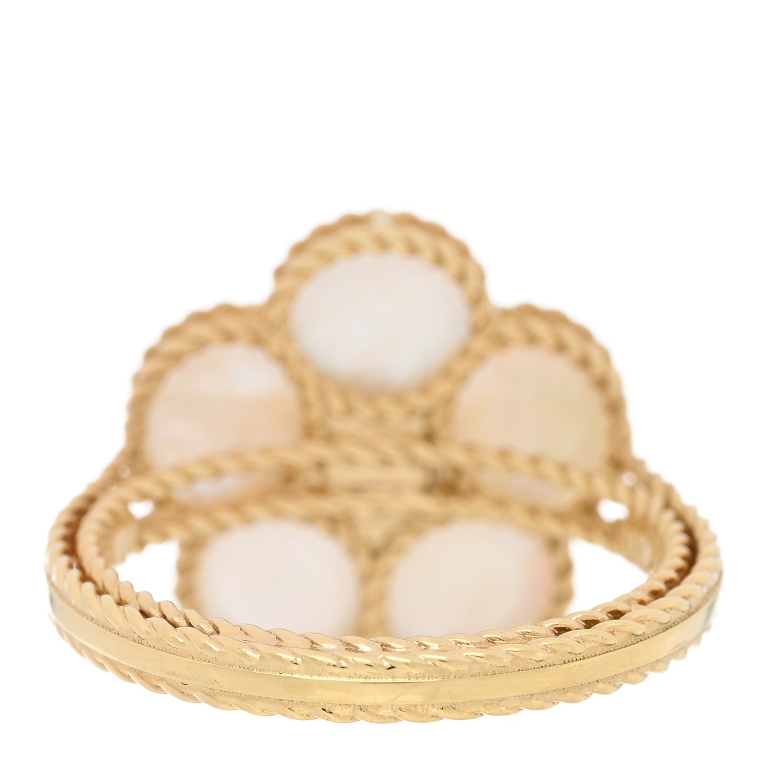 Roberto Coin 18K Yellow Gold Mother of Pearl Diamond Daisy Ring 53 6.5 3 of 4