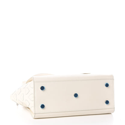 Saint Laurent Smooth Calfskin Heart Embroidered Baby Monogram Downtown Cabas New Milk 4 of 16