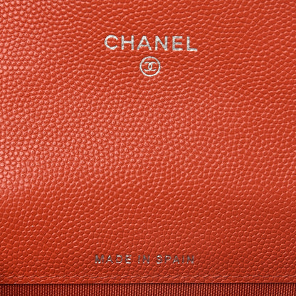 Chanel Caviar Quilted Card Holder Orange 6 of 7