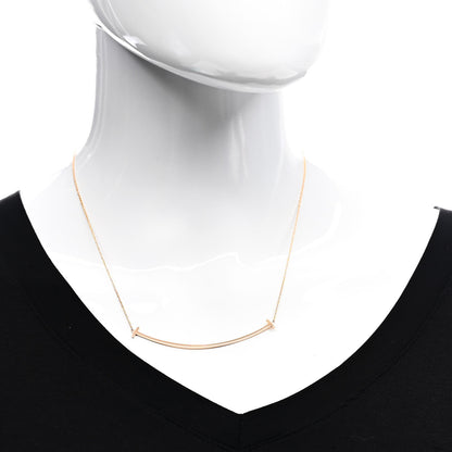Tiffany 18K Rose Gold Large T Smile Pendant Necklace 2 of 6