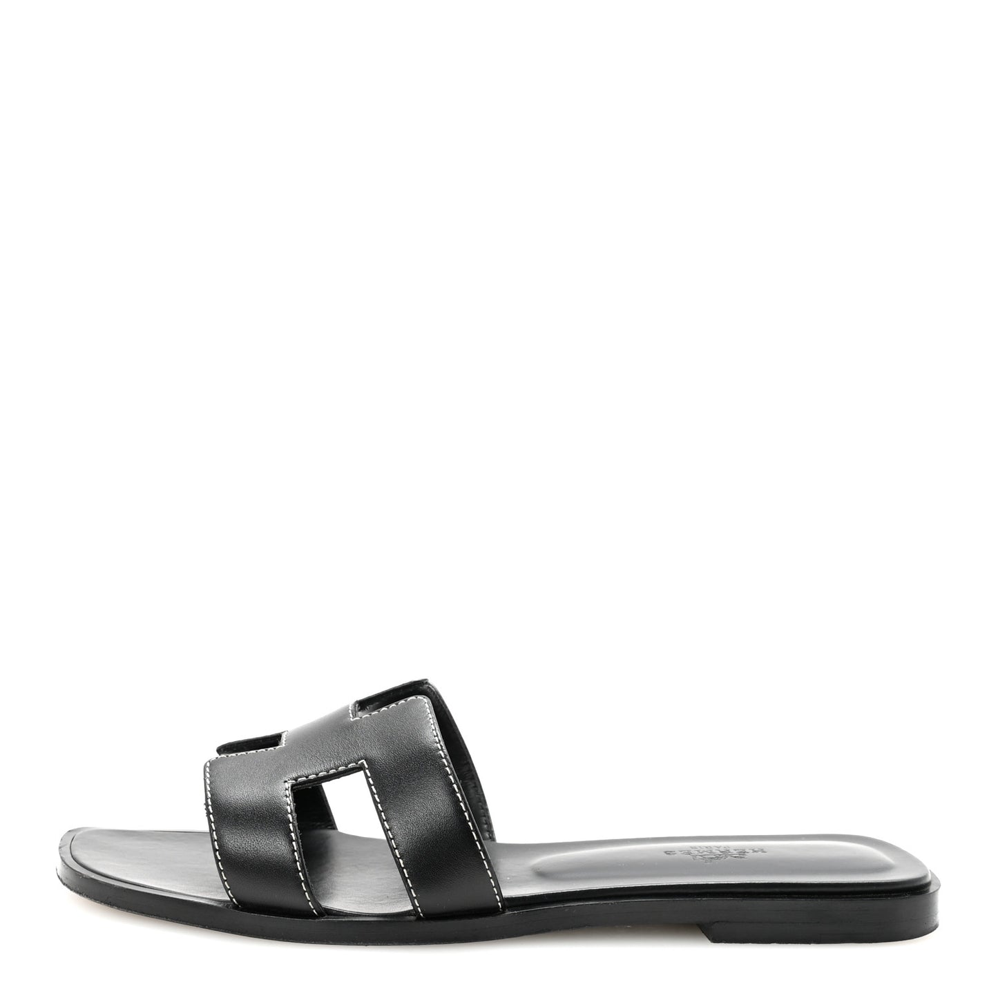 Box Calfskin Oran Sandals 38 Black