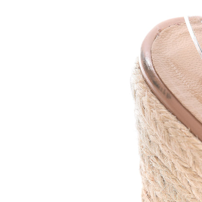 Valentino Garavani Patent Bow Espadrille Slingback Wedges 39 Beige 16 of 18