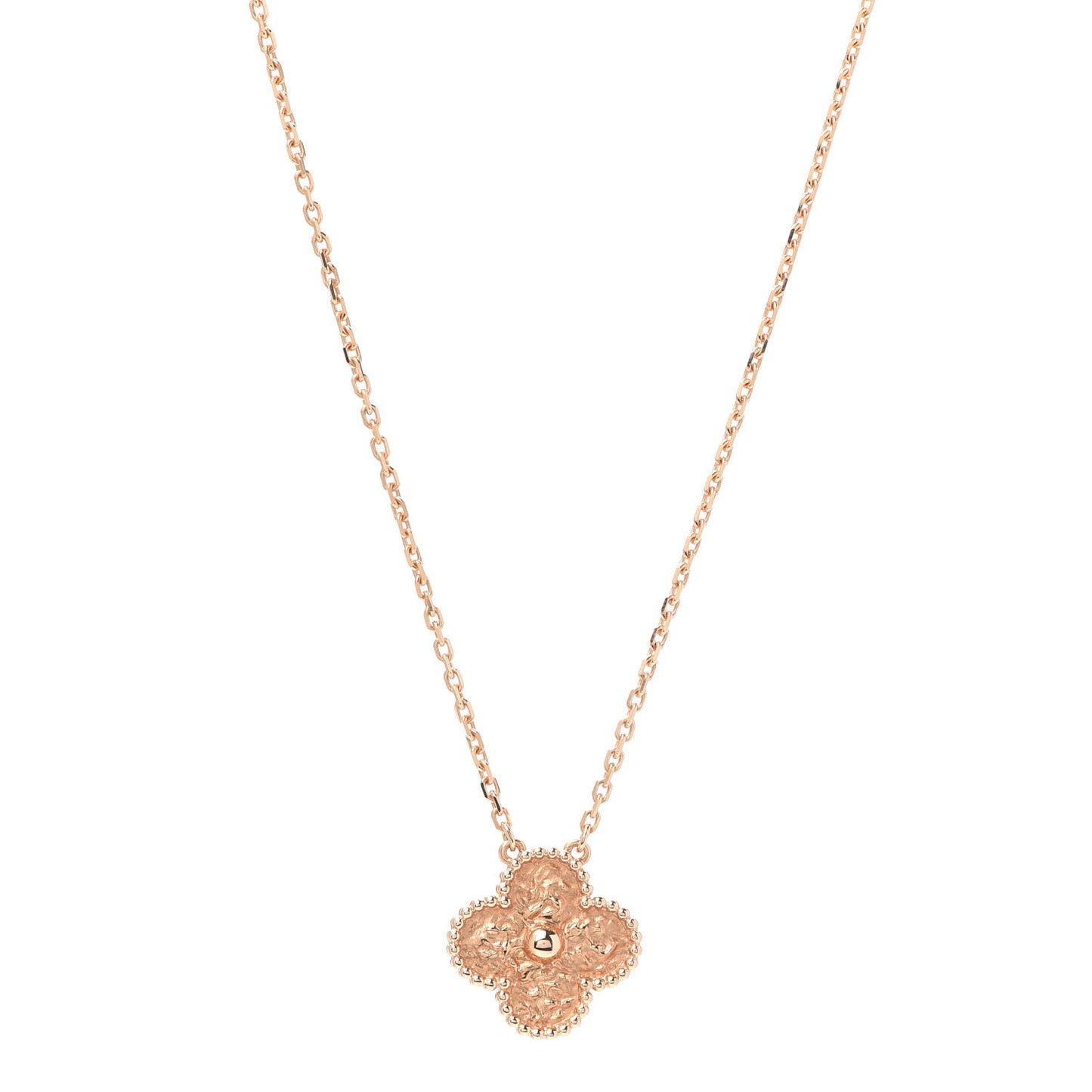 18K Rose Gold Vintage Alhambra Pendant Necklace