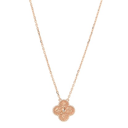 Van Cleef & Arpels 18K Rose Gold Vintage Alhambra Pendant Necklace 1 of 8