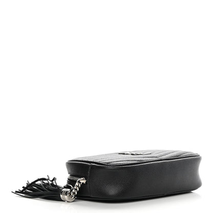 Saint Laurent Grain De Poudre Matelasse Monogram Mini Lou Camera Bag Black 4 of 11