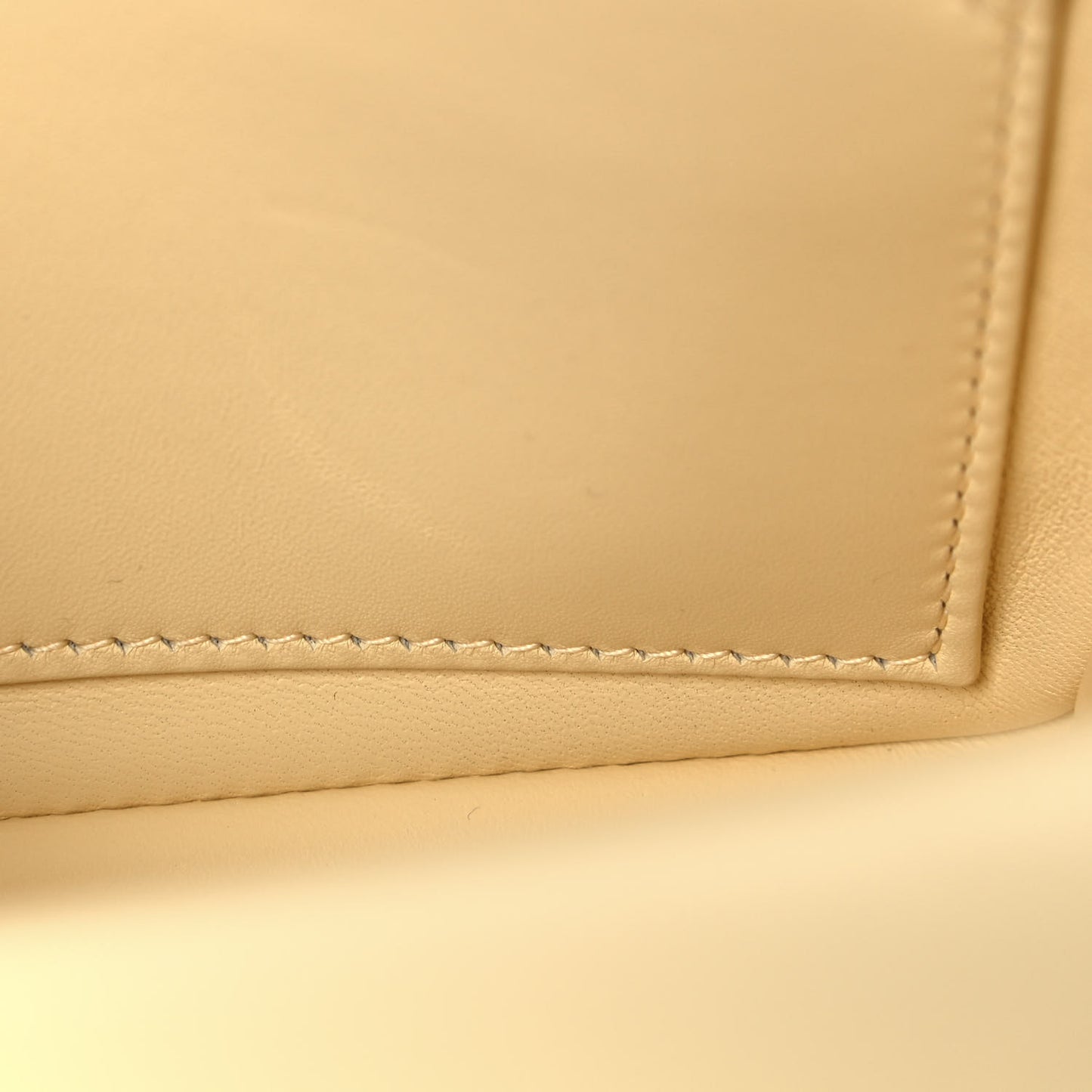 Calfskin Cannage Small Caro Bag Pale Yellow