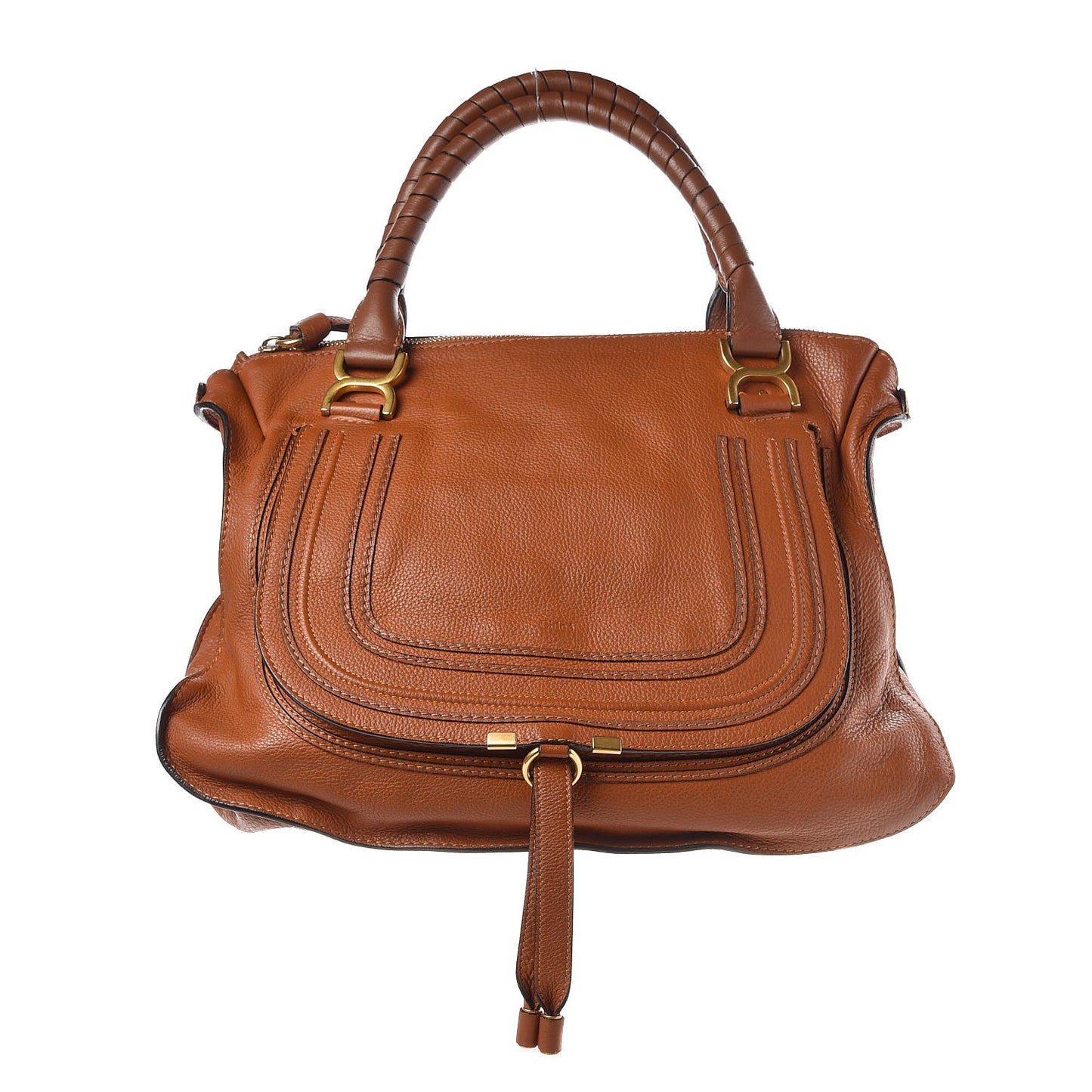 Calfskin Large Marcie Satchel Tan