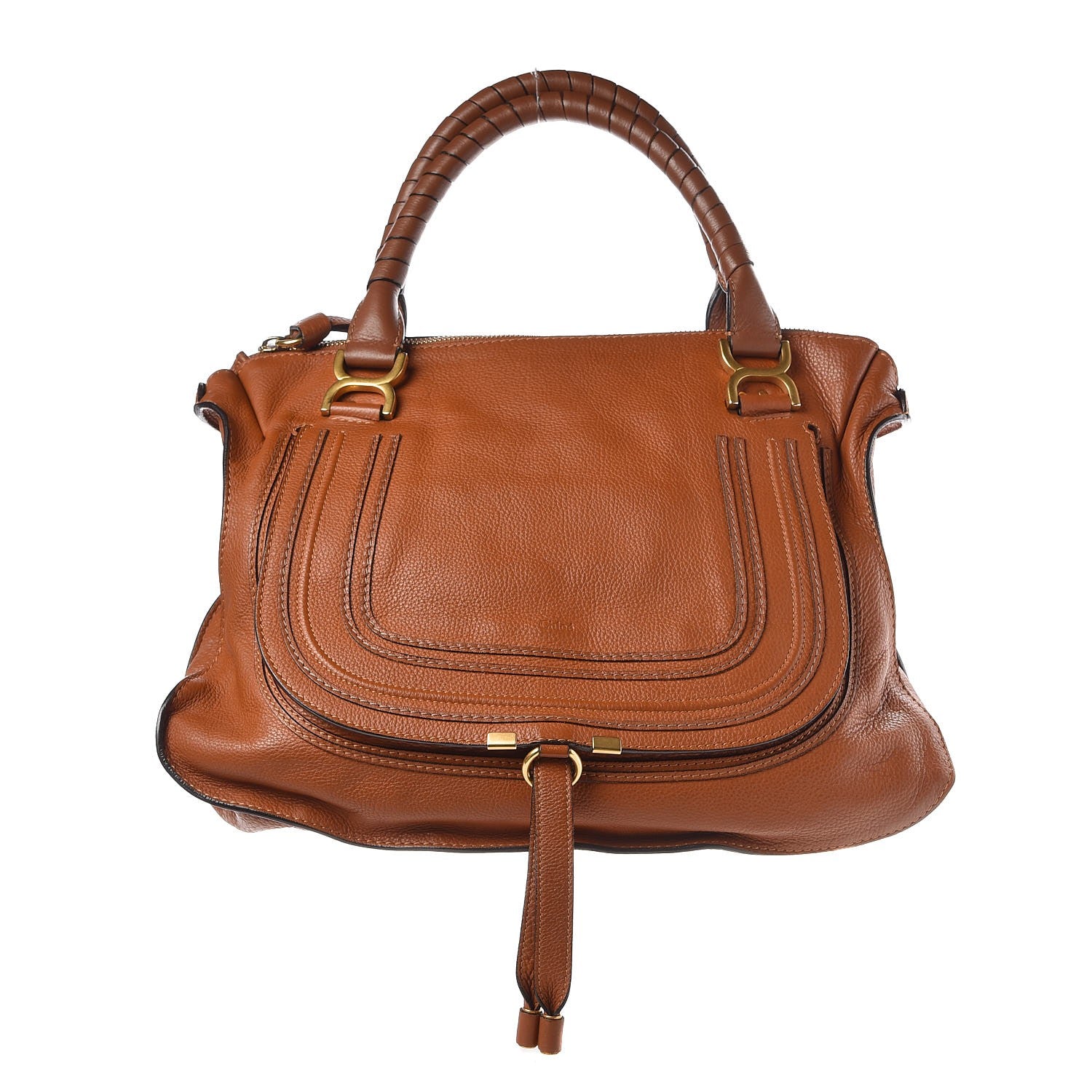 Chloe Calfskin Large Marcie Satchel Tan 1 of 8