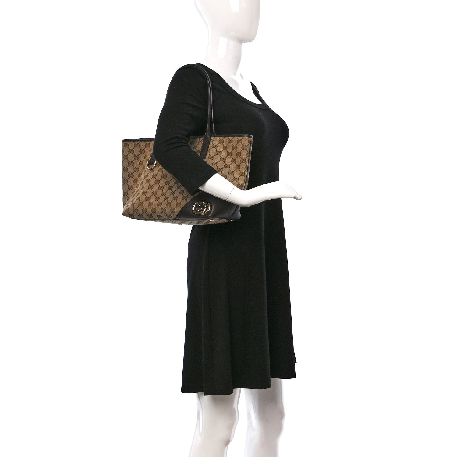 Gucci Monogram Medium New Britt Tote Brown 2 of 9