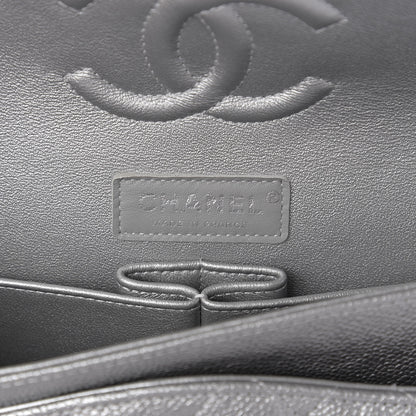 Chanel Metallic Caviar Quilted Medium Double Flap Silver 7 of 12