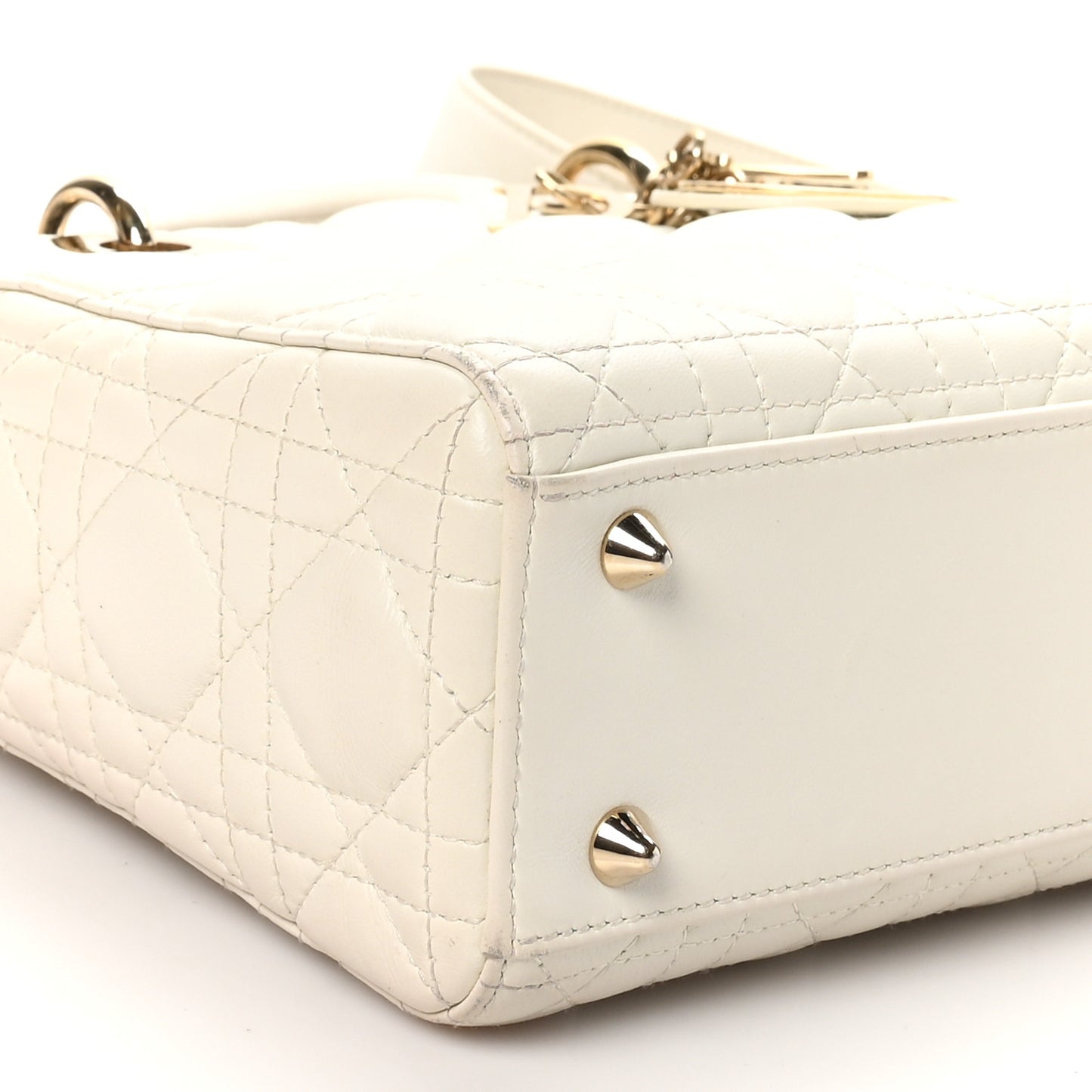 Lambskin Cannage Small Lady Dior White