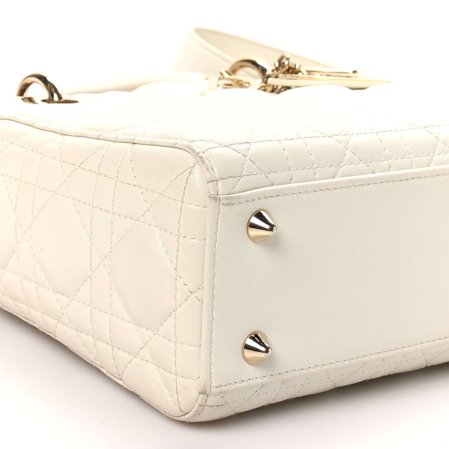 Christian Dior Lambskin Cannage Small Lady Dior White 9 of 10