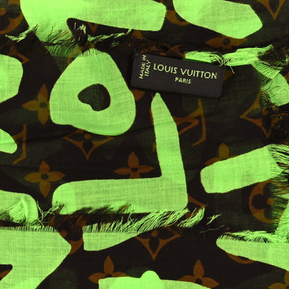 Louis Vuitton Cotton Graffiti Pareo Green 3 of 3