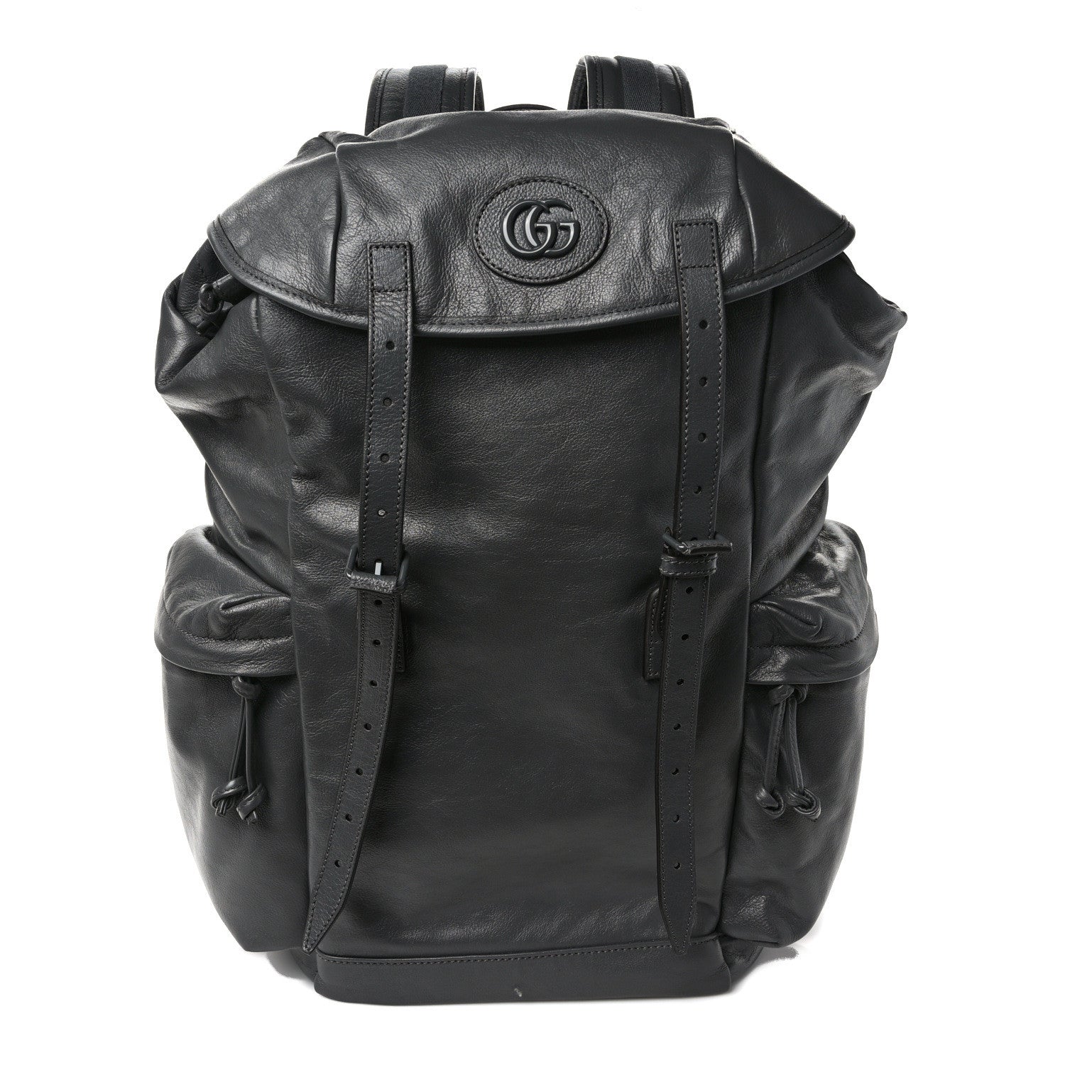 Gucci Calfskin Monochrome Double G Backpack Grey 1 of 11