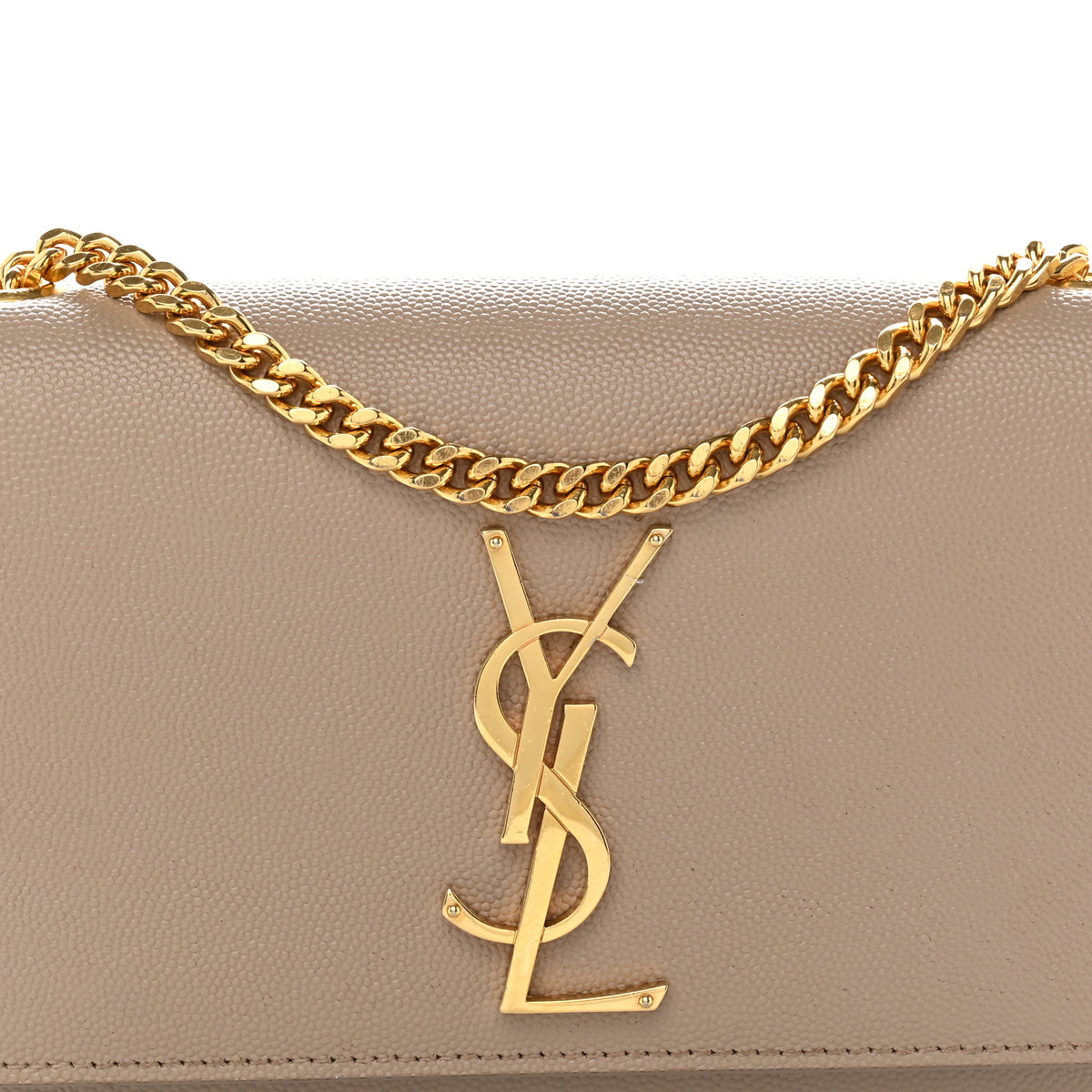 Saint Laurent Grain De Poudre Small Monogram Kate Satchel Dark Beige 8 of 13