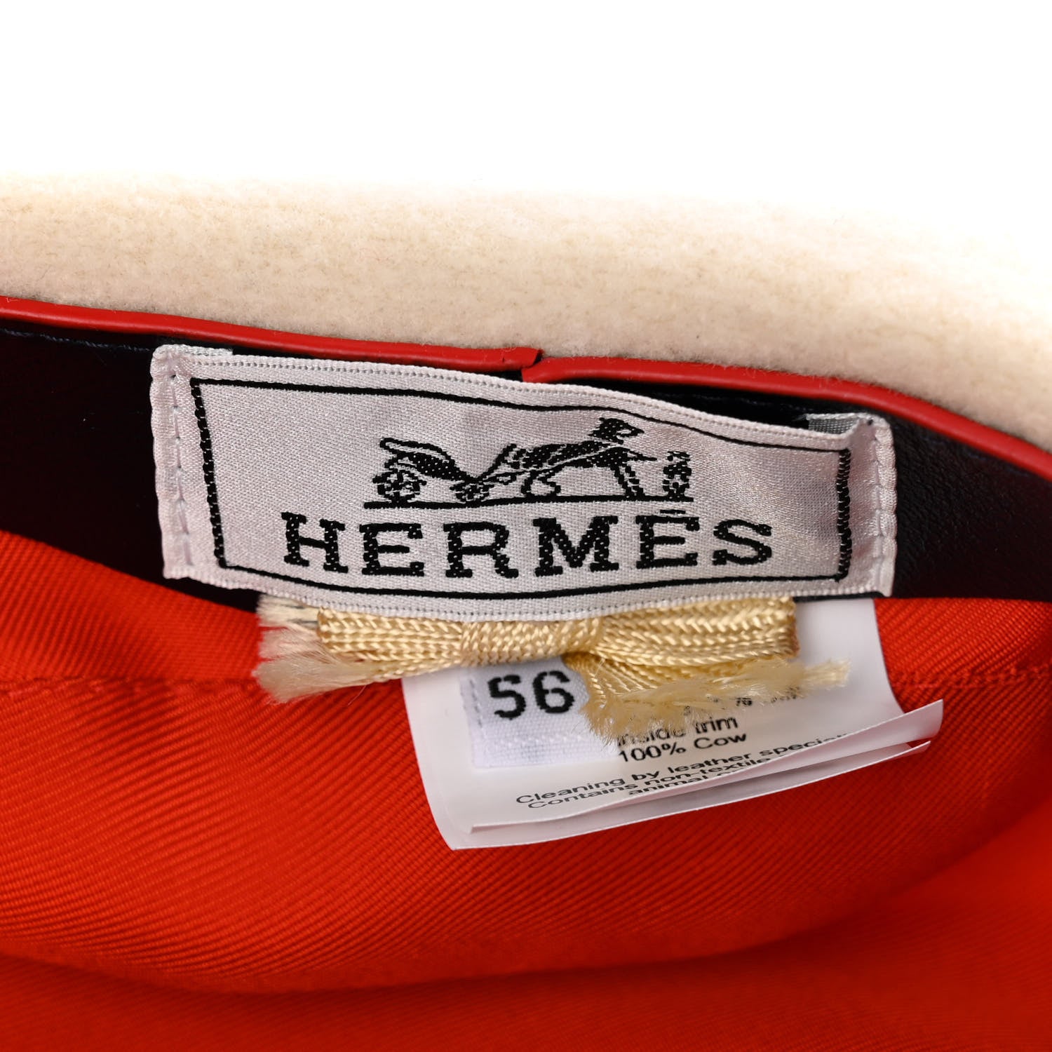 Hermes Merino Wool Bonnie Beret 56 Naturel 7 of 7