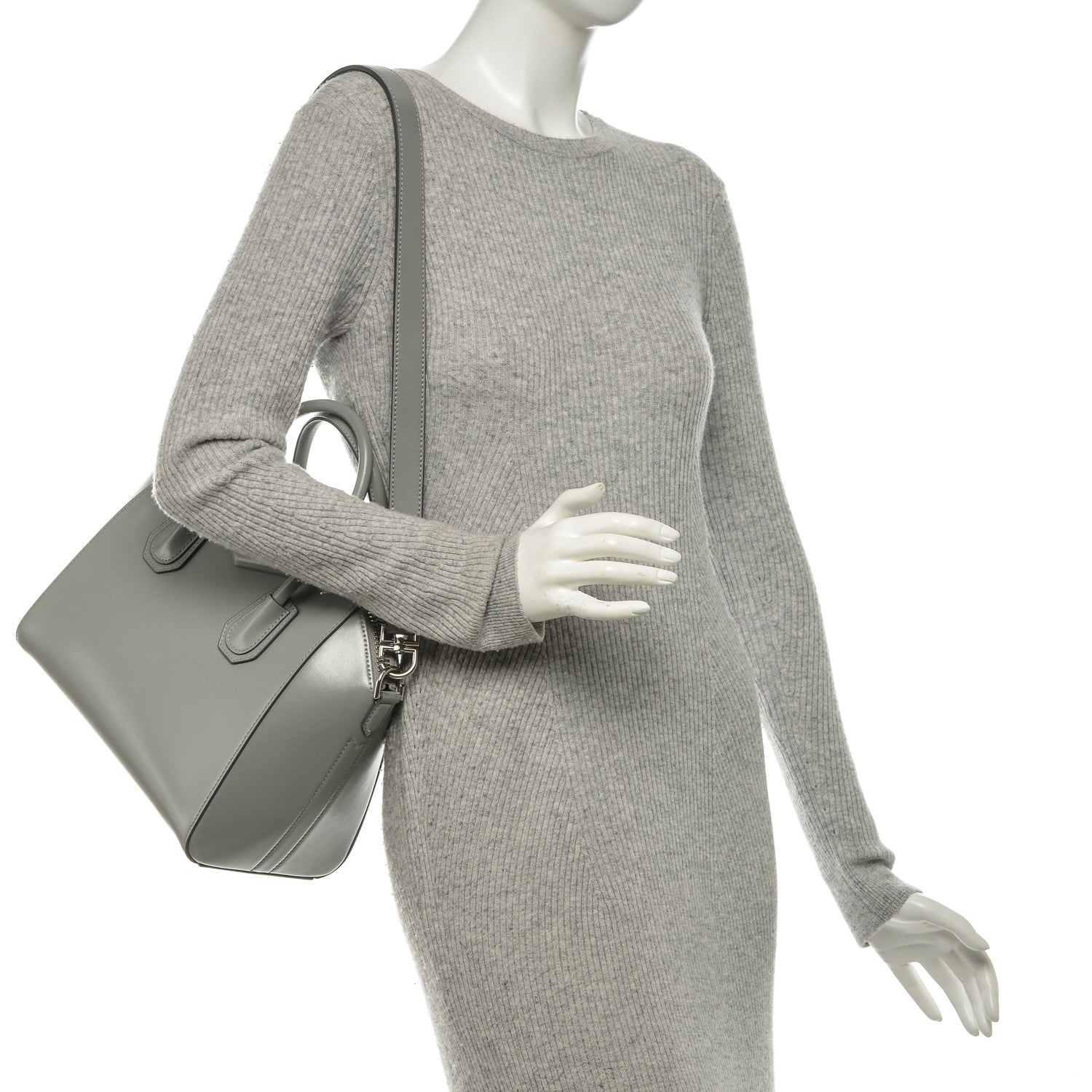 Givenchy Shiny Lord Calfskin Small Antigona Pearl Grey 2 of 6