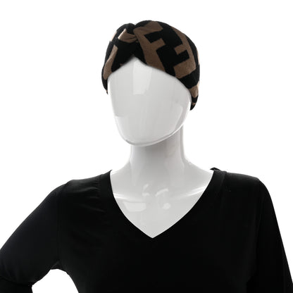 Fendi Wool FF Logo Headband Tobacco 2 of 5