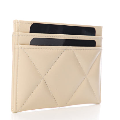 Chanel Goatskin Quilted 19 Card Holder Beige 2 of 7