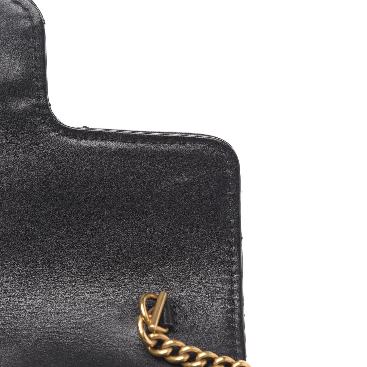 Calfskin Matelasse Super Mini GG Marmont Shoulder Bag Black