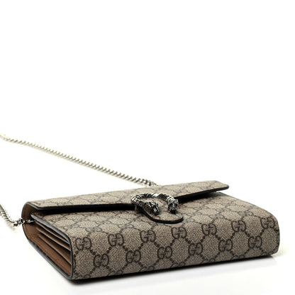 Gucci GG Supreme Monogram Mini Dionysus Chain Wallet Beige Taupe 3 of 4