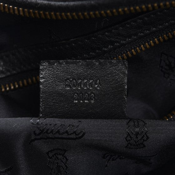 Suede Calfskin Large Babouska Studded Boston Black