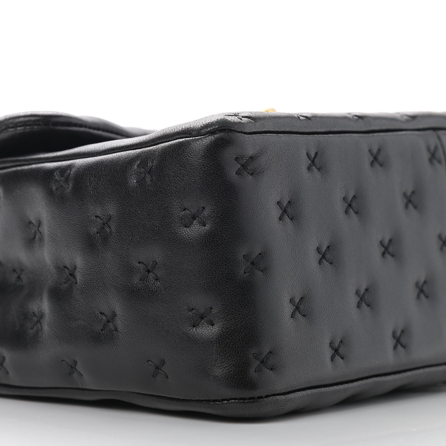 Chanel Lambskin Cross Stitch Small Coco Handle Flap Dark Black 8 of 12