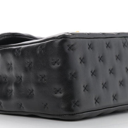 Chanel Lambskin Cross Stitch Small Coco Handle Flap Dark Black 8 of 12