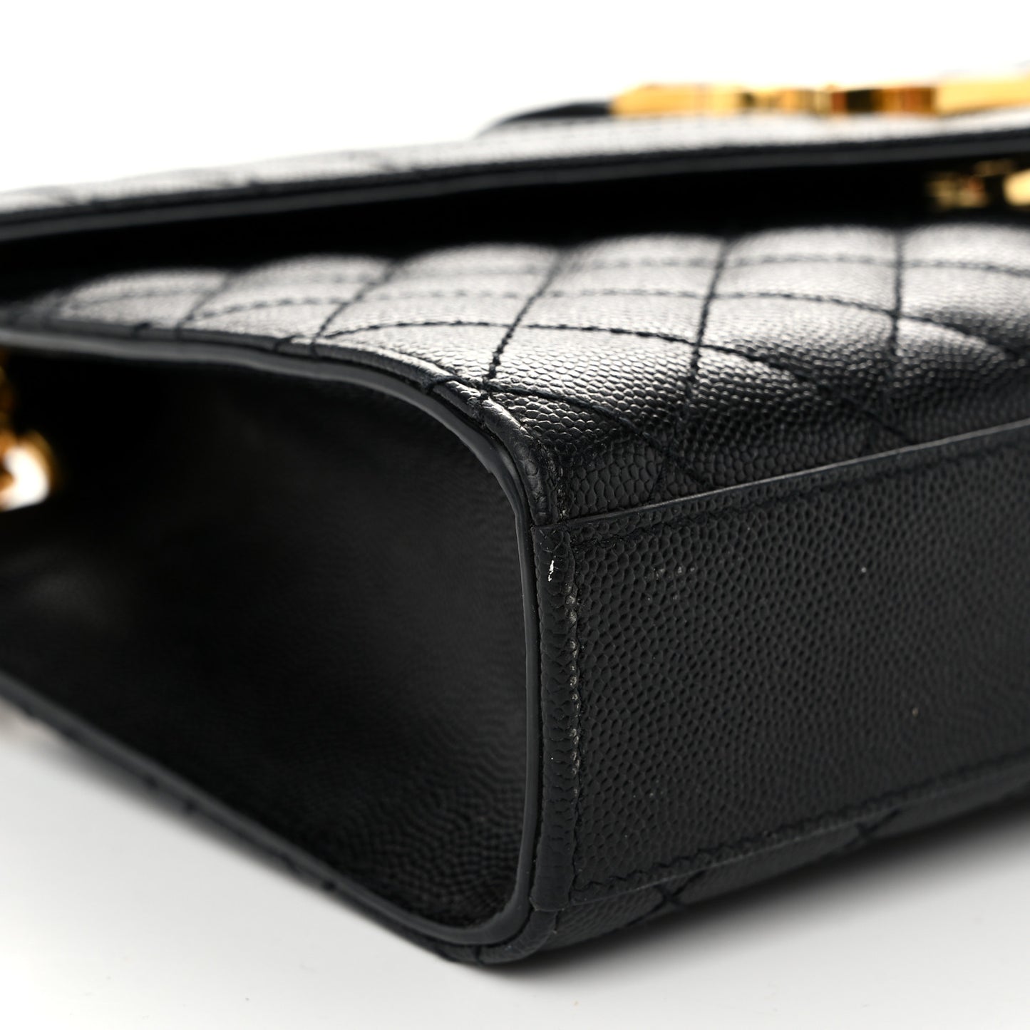 Grain De Poudre Textured Mixed Matelasse Triquilt Medium Monogram Satchel Black