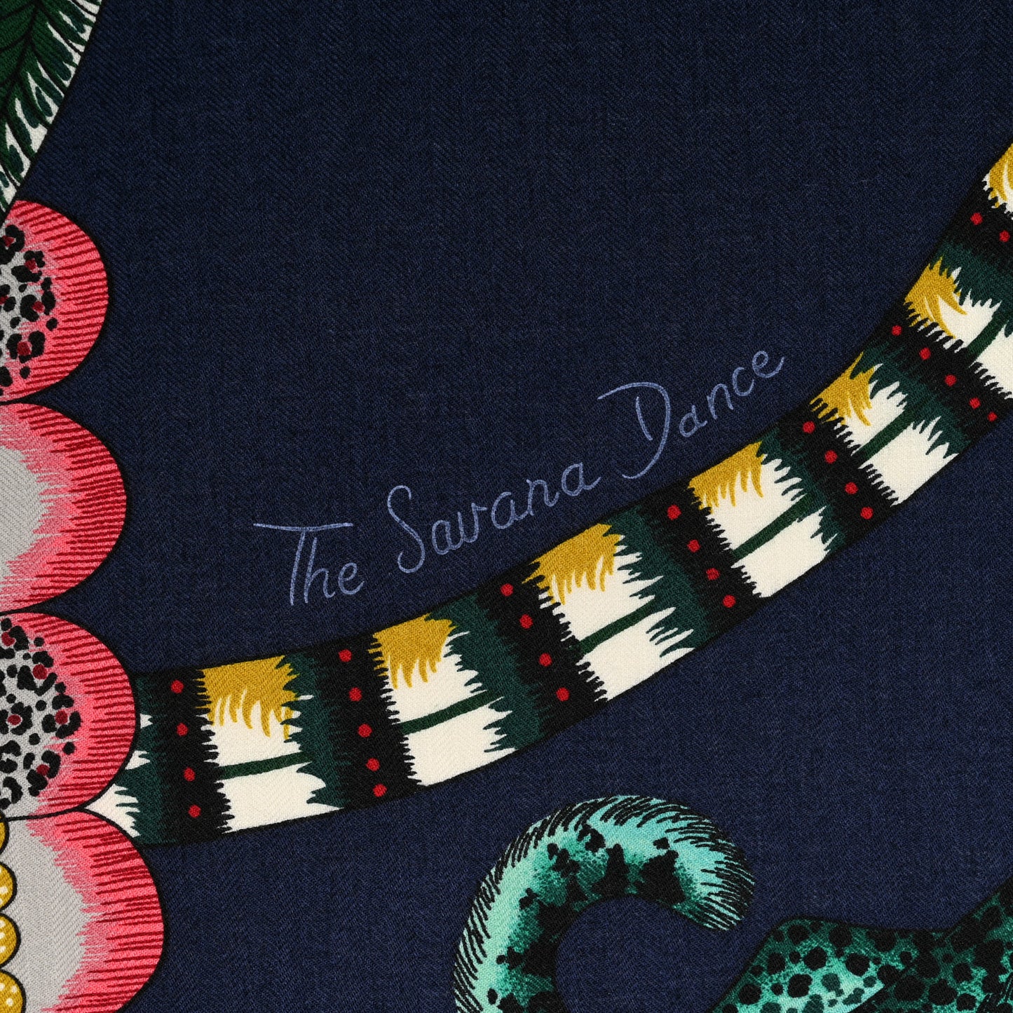 Cashmere Silk The Savana Dance Shawl 140 Marine Vert Corail