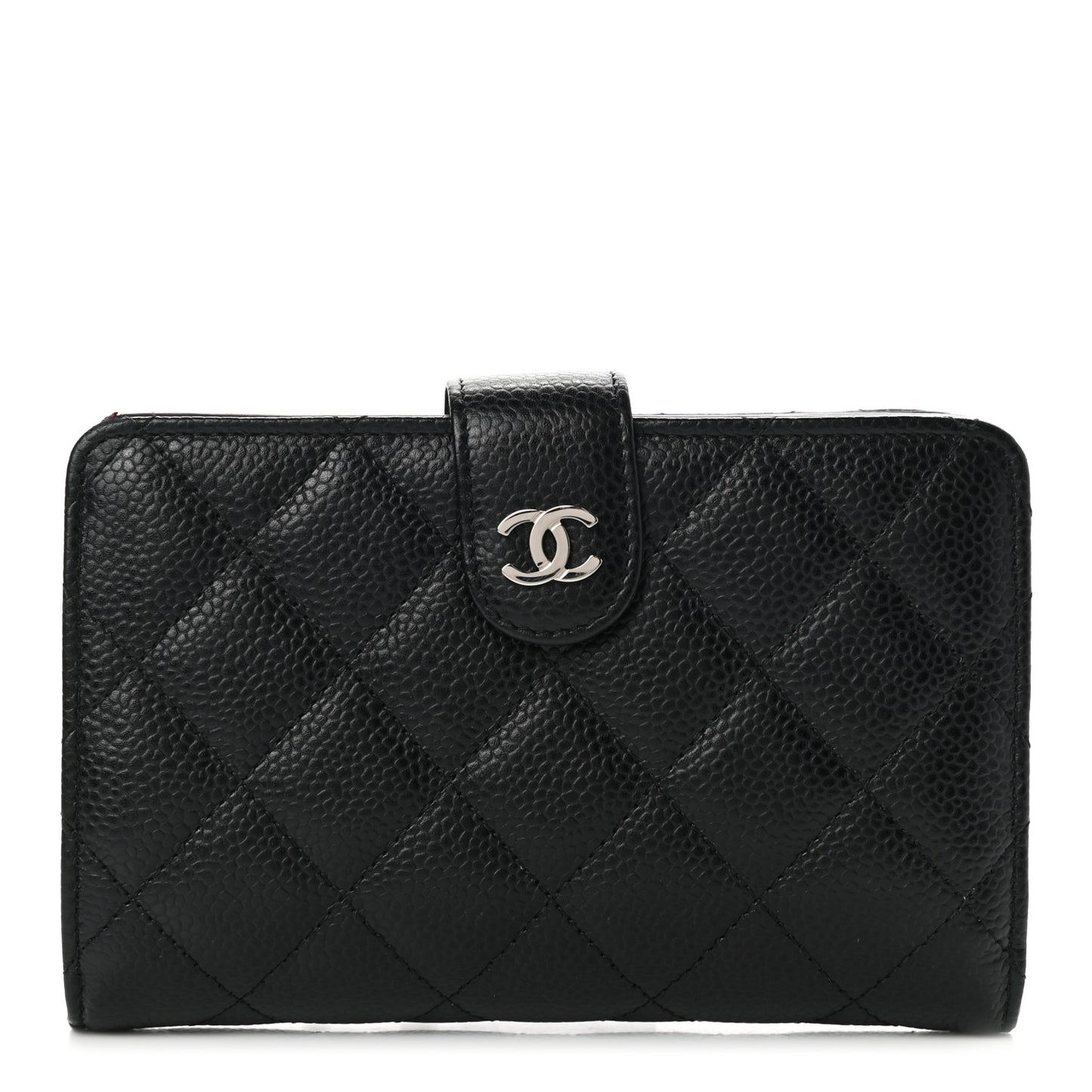 Caviar Quilted CC French Wallet Black
