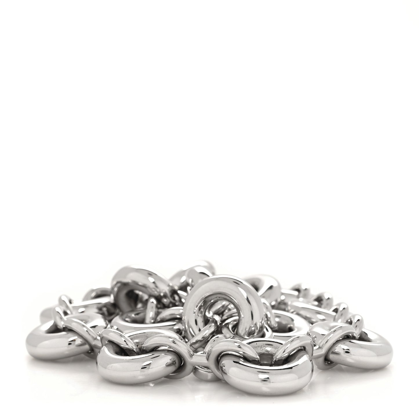 Aluminum Stainless Steel Chunky Donut Chain Shoulder Strap Silver