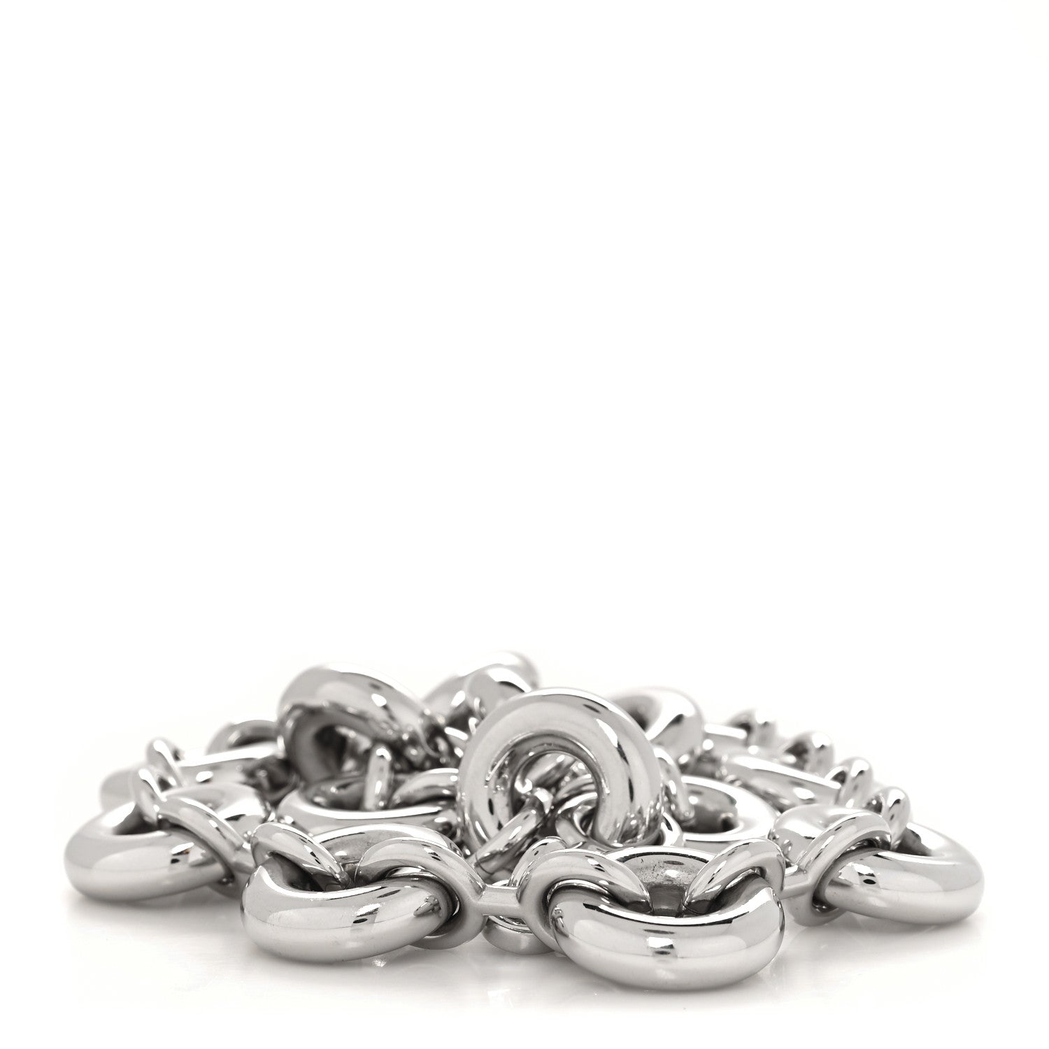 Loewe Aluminum Stainless Steel Chunky Donut Chain Shoulder Strap Silver 2 of 4